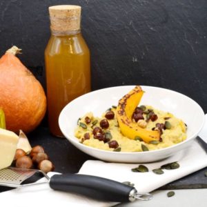 SavouréO vous propose : Risotto au potimarron, noisettes torréfiées – 100% Bio